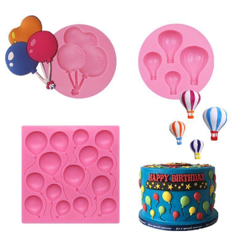 3Pack Hot Air Balloon Fondant Molds Silicone for Wedding Baby Shower Cake Decor