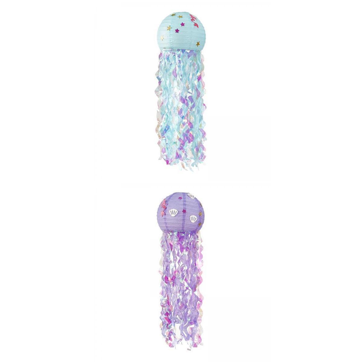 2x Mermaid Party Jellyfish Lamp Mermaid DIY Creation for Kids