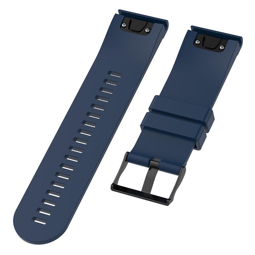 26mm Silicone Watch Band Strap for Garmin Fenix 6X/5X/5X Plus (Dark Blue)