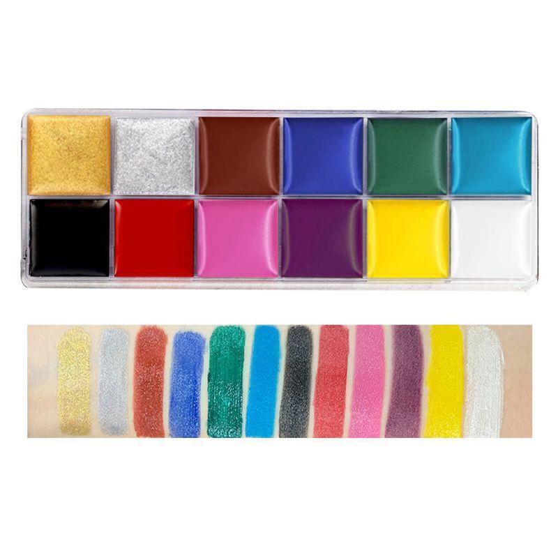 12 Colors Non Toxic Face Body Paint Water Soluble Oil Painting Tattoo Halloween