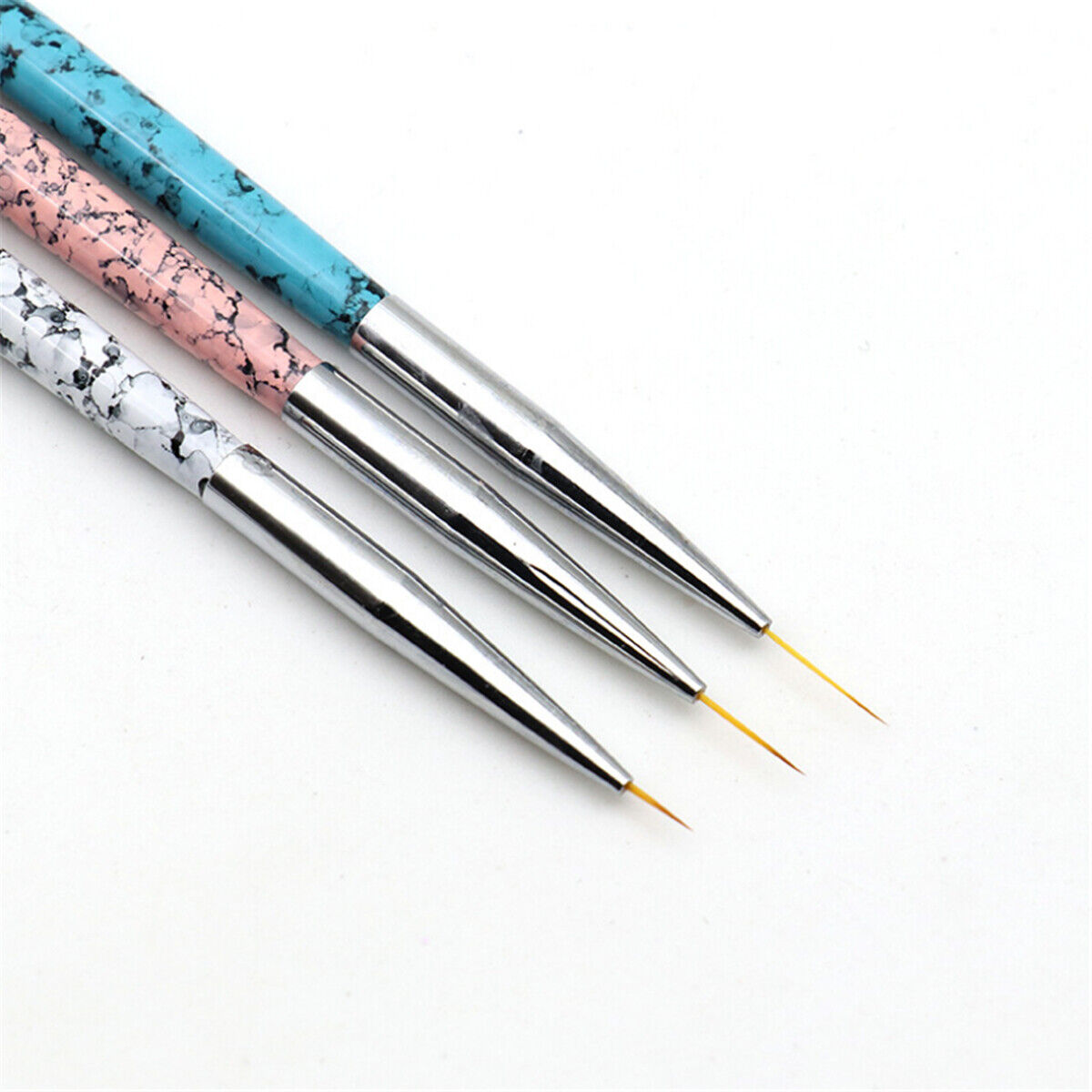 3Pcs Nail Art Pen Dotting Painting Drawing UV Gel Liner Polish Brush Tool Set