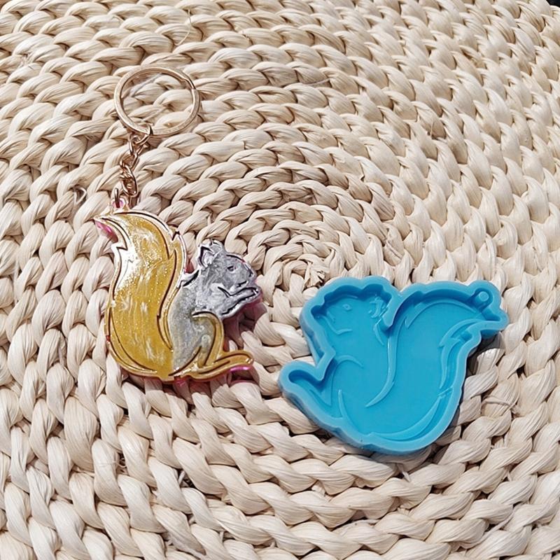 Squirrel Shape Silicone Molds for DIY Keychain Pendant Unique Gift Women Girl