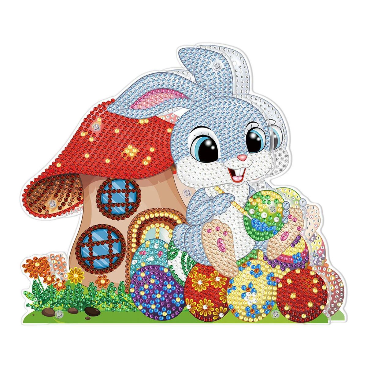 2Pcs 5D DIY  Easter  with LED Lights Diamond Drawing