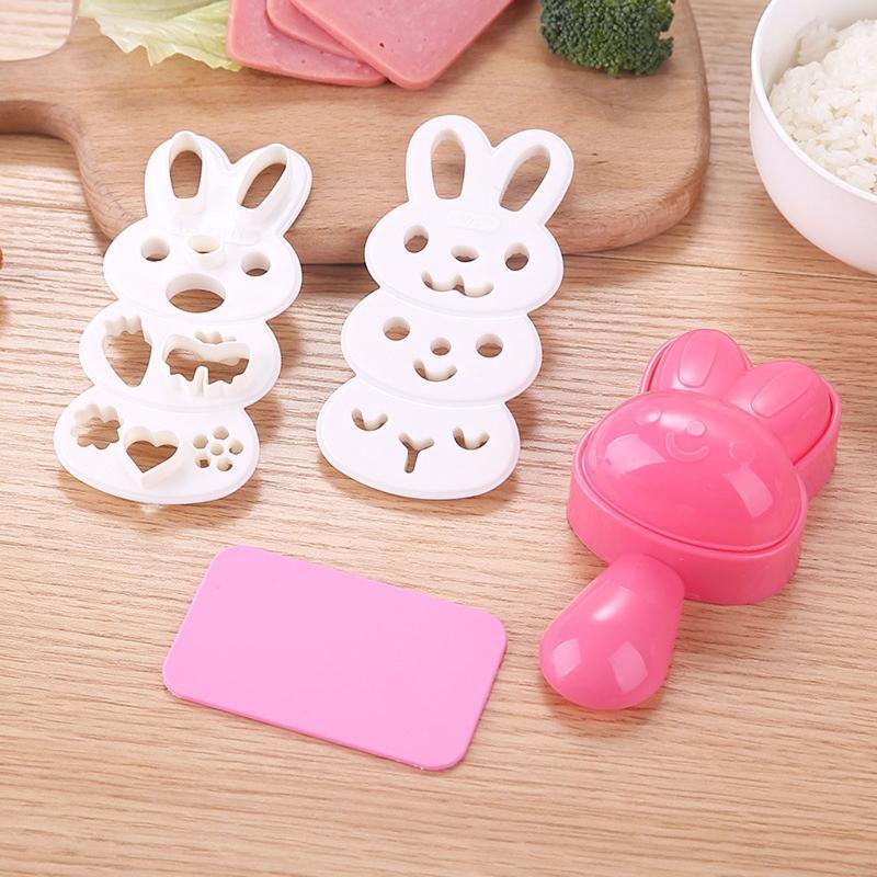 Animal Bunny Shape Sushi Mold Press Rice Ball Making Reusable Easy to Operation