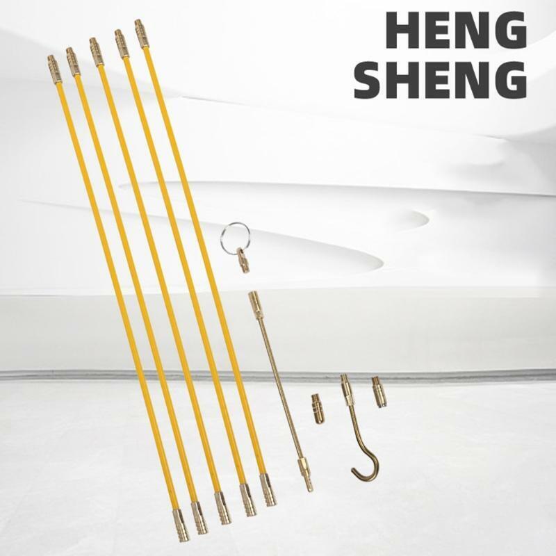 10Pcs/Set Pull Push Rods Cable Rods Fiberglass Cable Electrical Fish Tape Kit