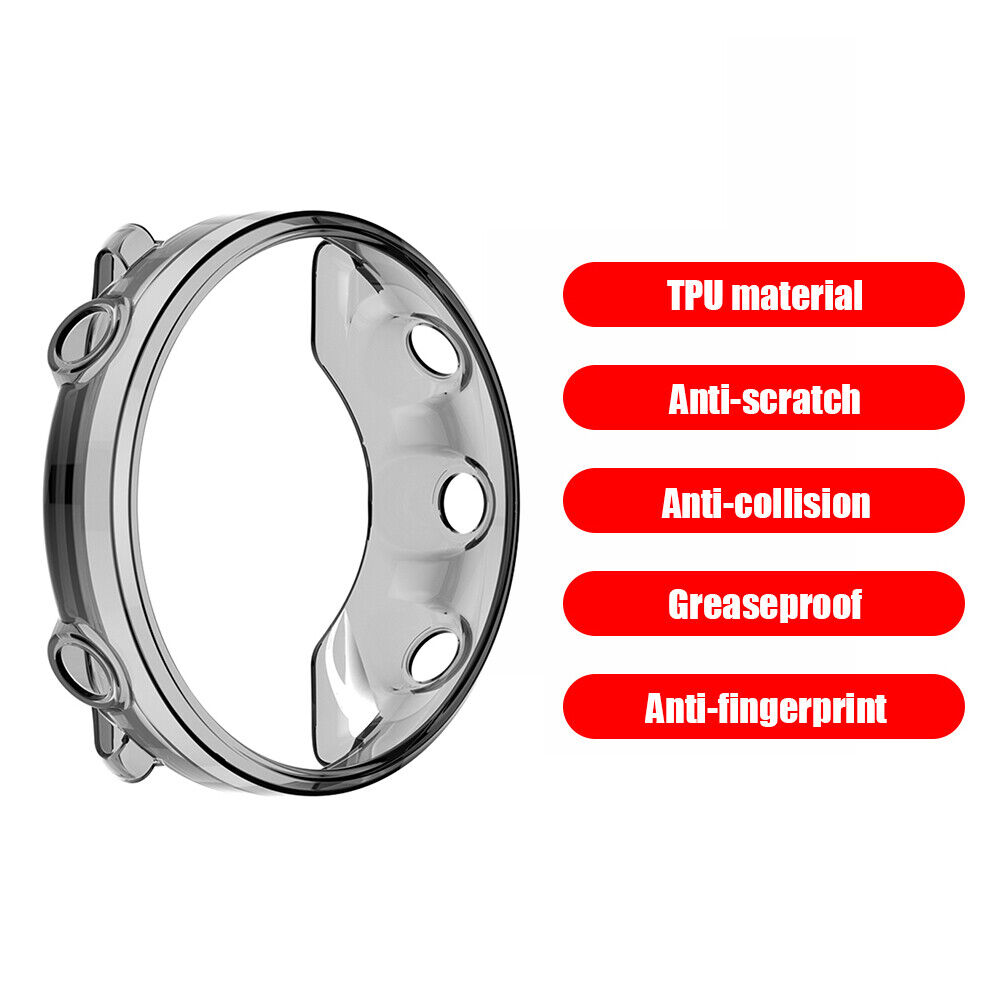 For Polar Vantage M/M2 Watch Case Half-Clad Cover Shell (Transparent Black)
