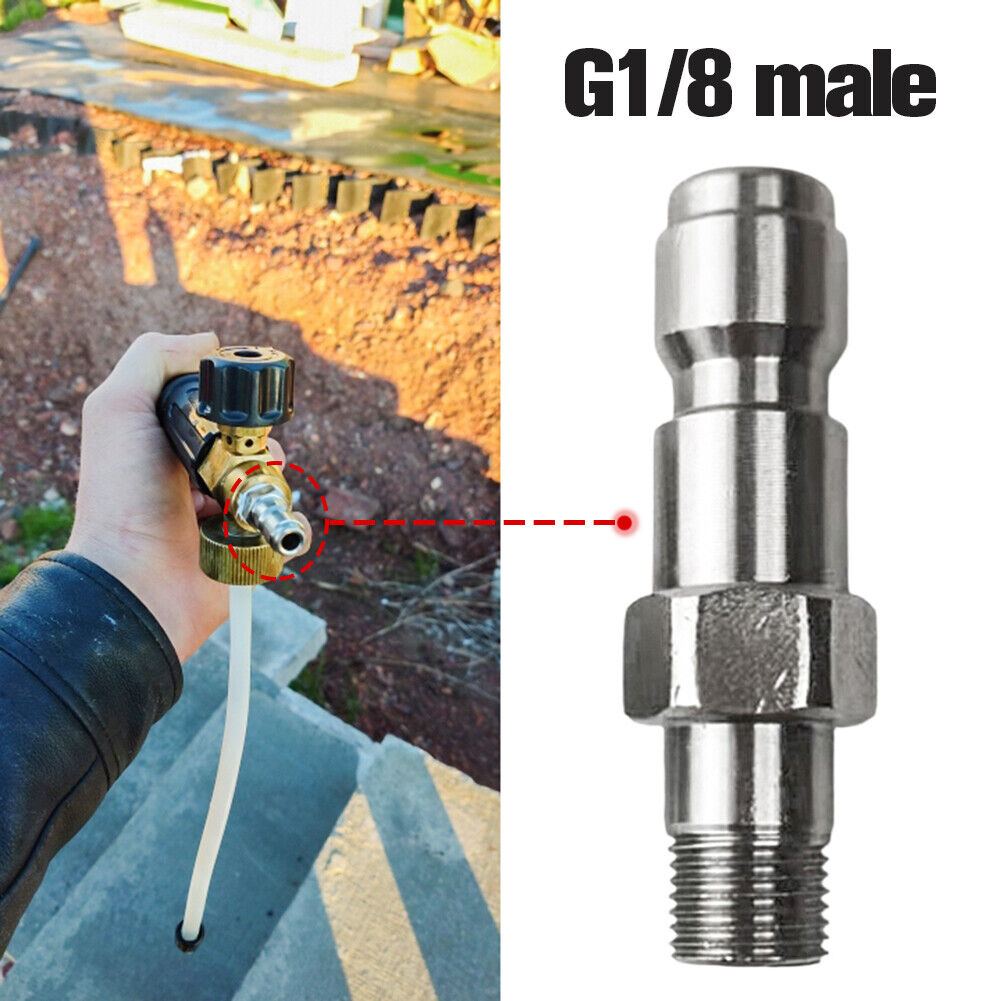 1/4 inch Connector High Pressure Car Washer Foam Nozzle Adapter (G1/8 Male)