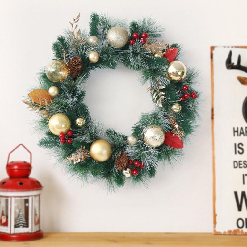 Front Door Wall Decor Xmas Decoration Wreath Xmas Wreath Pendant Flower Garlands