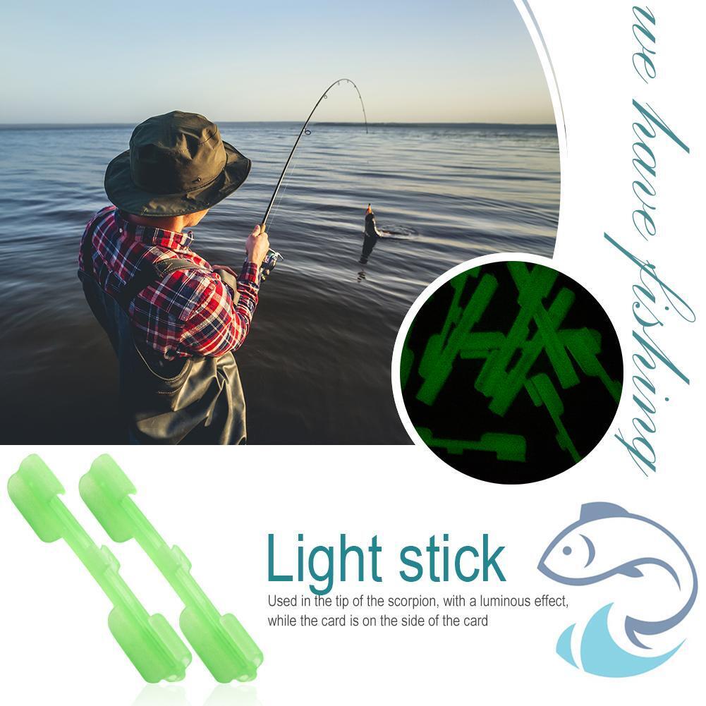 F10pcs Night Fishing Rod Tip Light Holder Fishing Tackle Accessory Clip (L)