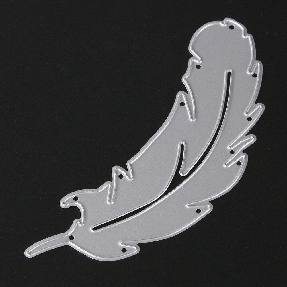 2 Pcs Metal Feather Cutting Dies Stencils DIY Scrapbooking Paper Card