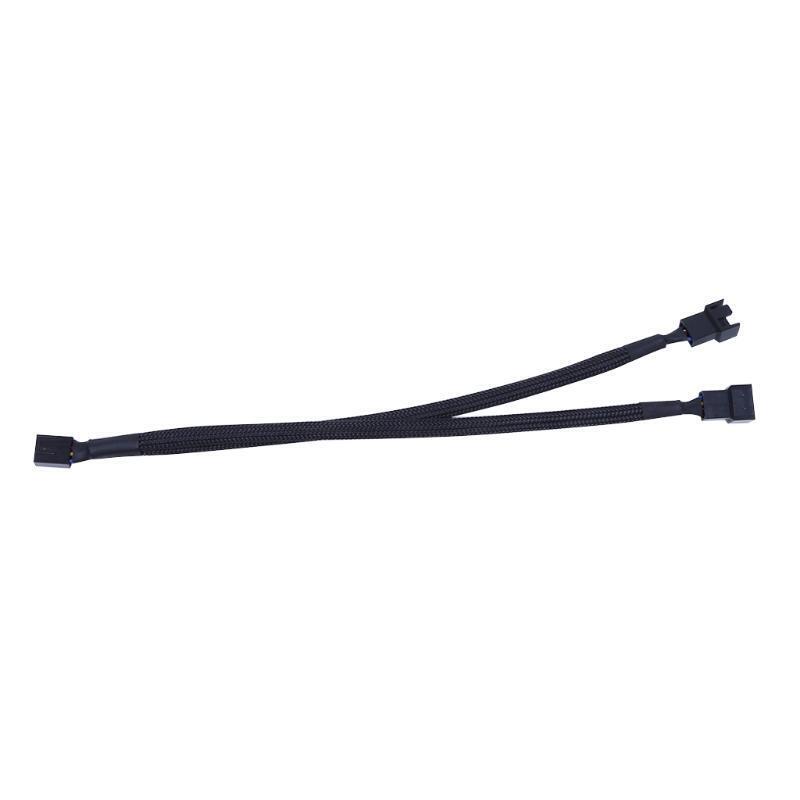 1 To 2 Way Y-Splitter Sleeved 4-Pin PWM Connector Fan Extension Adapter Cable
