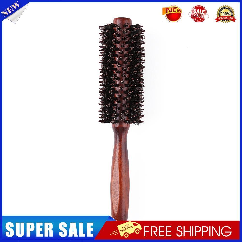 3 Sizes Anti Static Wood Bristle Hair Round Brush Hairdresser Styling