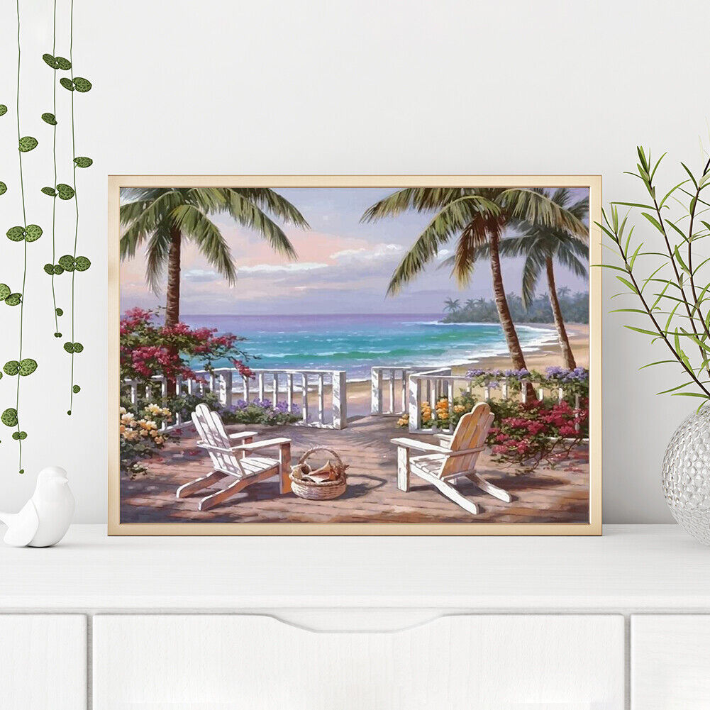 DIY Unframed Seascape Oil Painting Picture By Numbers Canvas Drawing Paint