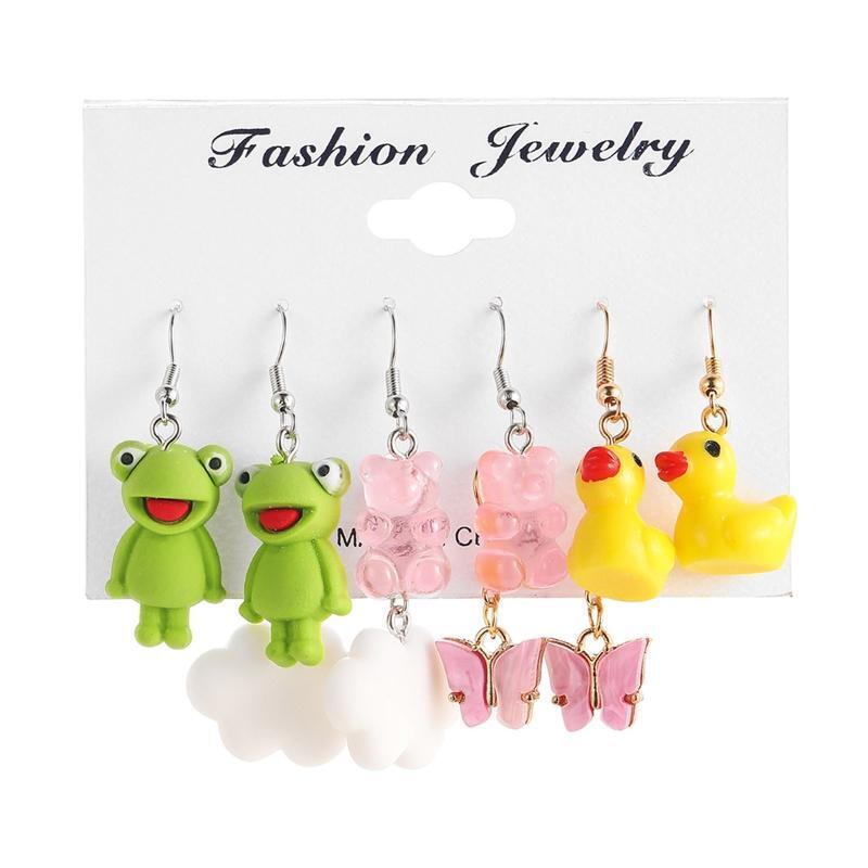 5 Pairs Hanging Animal Earrings for Women Designer Statement Funny Earrings