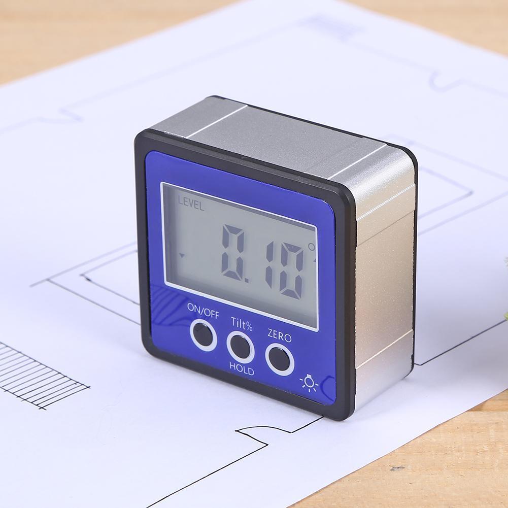 Magnetic Digital Protractor Inclinometer Level Box Angle Finder Box (Blue)