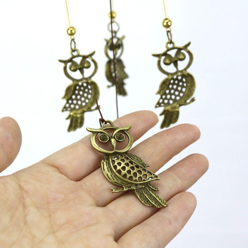 Farmhouse Wind Chime Owl Bells Windchime Decor Art Ornament Crafts Present Gifts