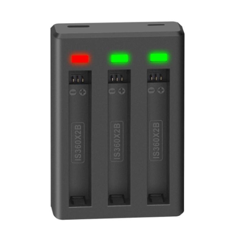 Battery Charger 3 Port Battery Charging Station Hub for 360 ONE X2 Panoramic