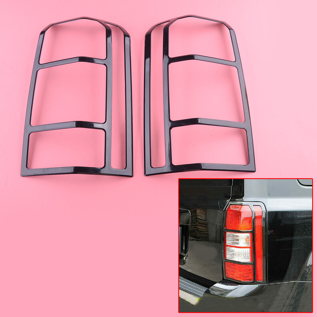 2Pcs Rear Tail Light Lamp Protector Cover Trim Fit for Jeep Patriot 2007-2017