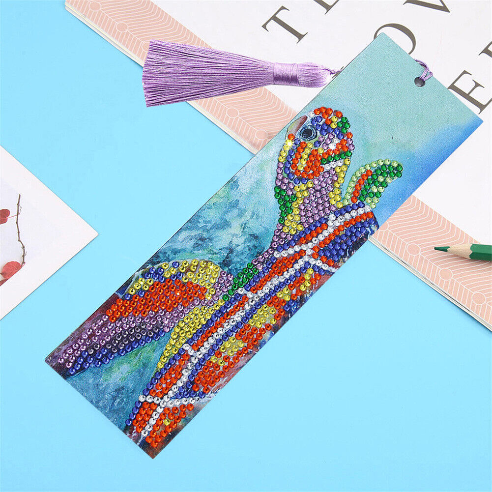 DIY Diamond Painting Leather Bookmark Tassel Handicraft Art (Turtle-AA387)