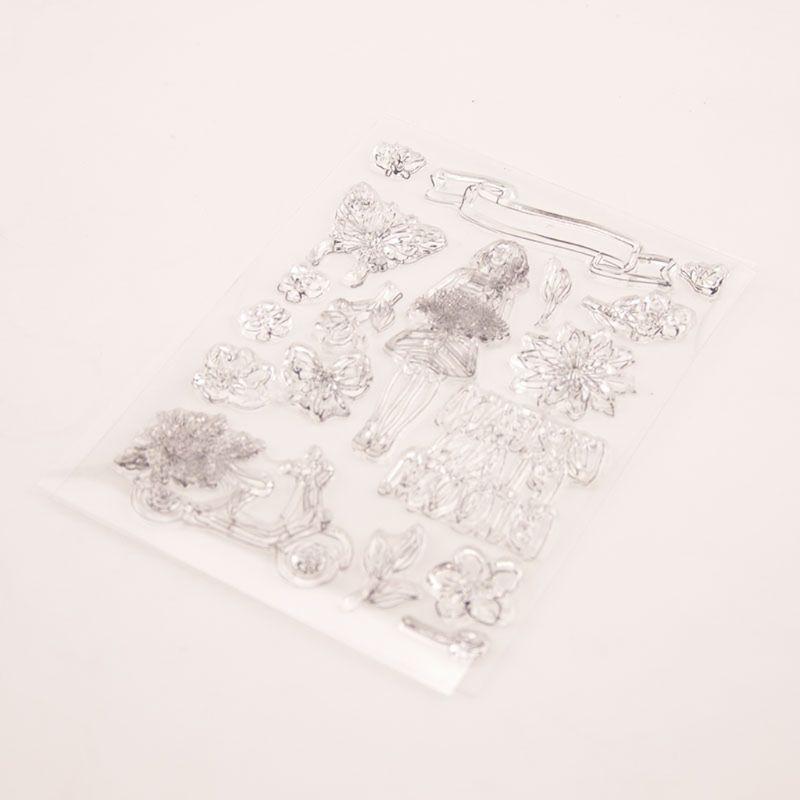 Flower Girl Silicone Clear Seal Stamp DIY Scrapbooking Embossing Photo Album Art