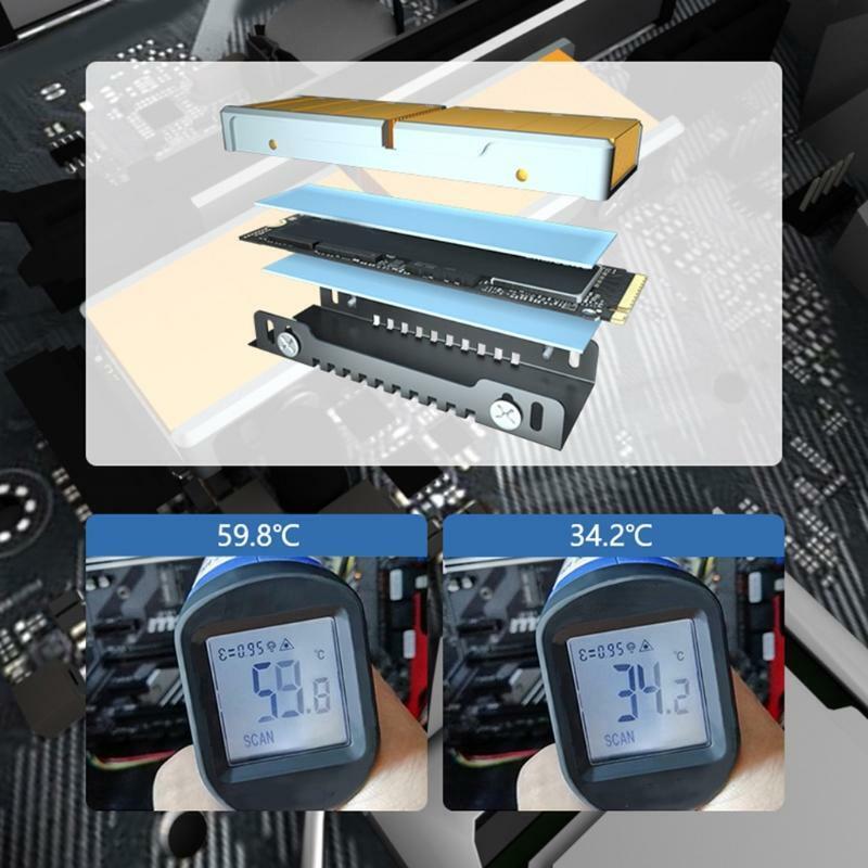 Copper M.2 SSD Hard Drive Radiator Cooling Pad PCIE NVME 2280 Cooler Heatsink