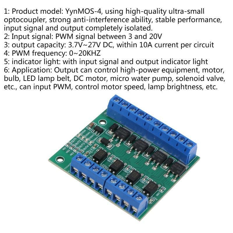 Plc Amplifier Circuit Board Drive Module Photocoupler Isolation 4 Way MOS Tube