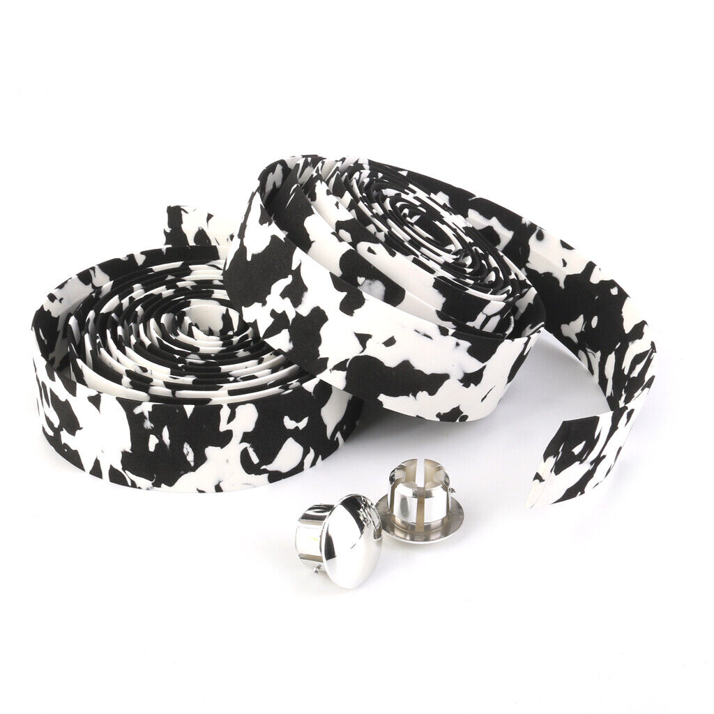 2pcs Cycling Road Bike Sports Bicycle Cork Handlebar Wrap Tape with 2 Bar Plugs
