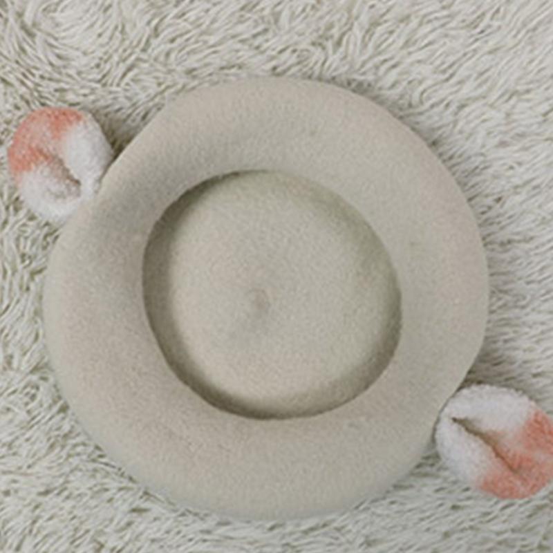 Lolita Lamb Ears Beret Octagonal Cap Lovely Painter Hat Gift for Halloween Xmas