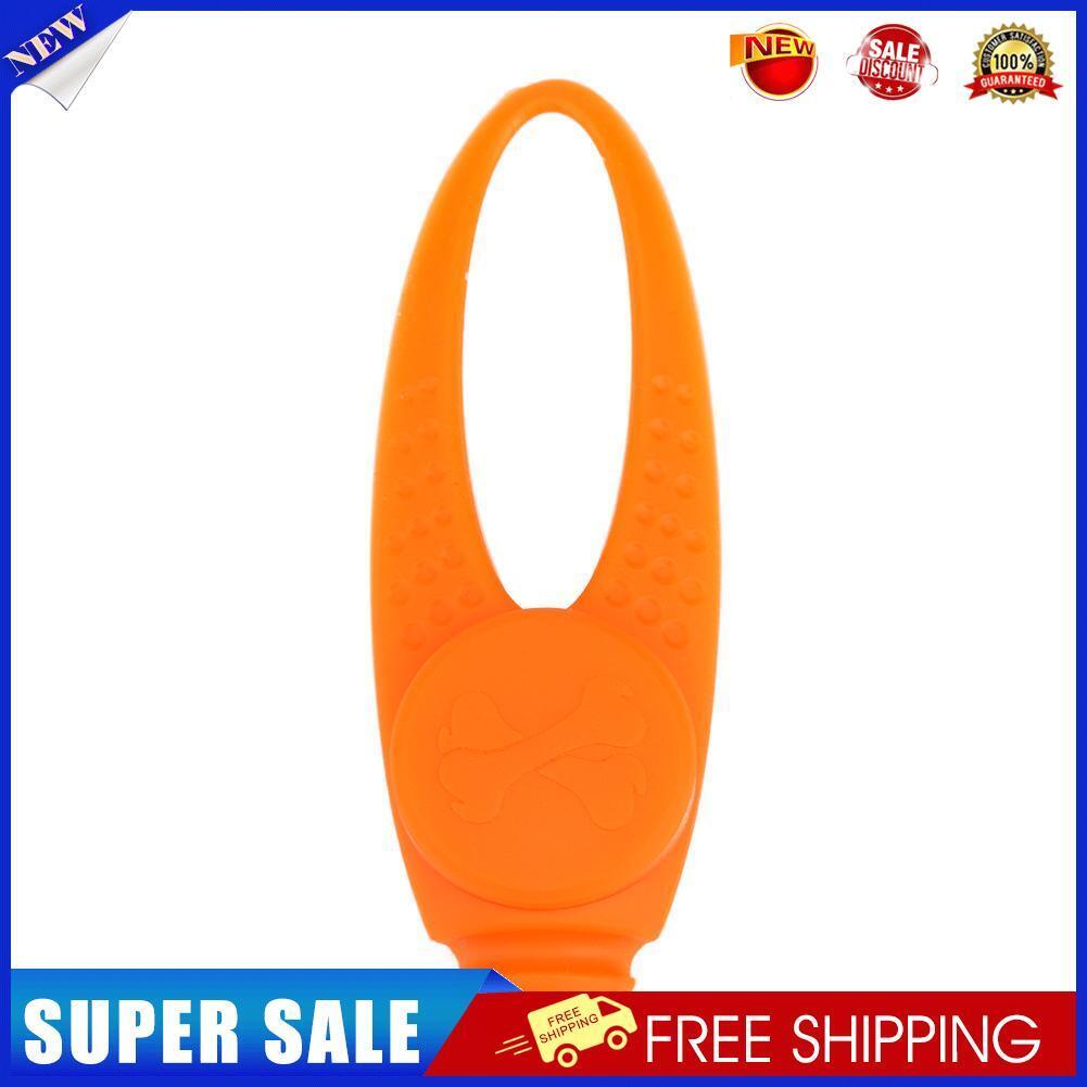 Silicone Light Pet ID Name Tag Dog Cat Anti-Lost Card Collar Pendant(Orange