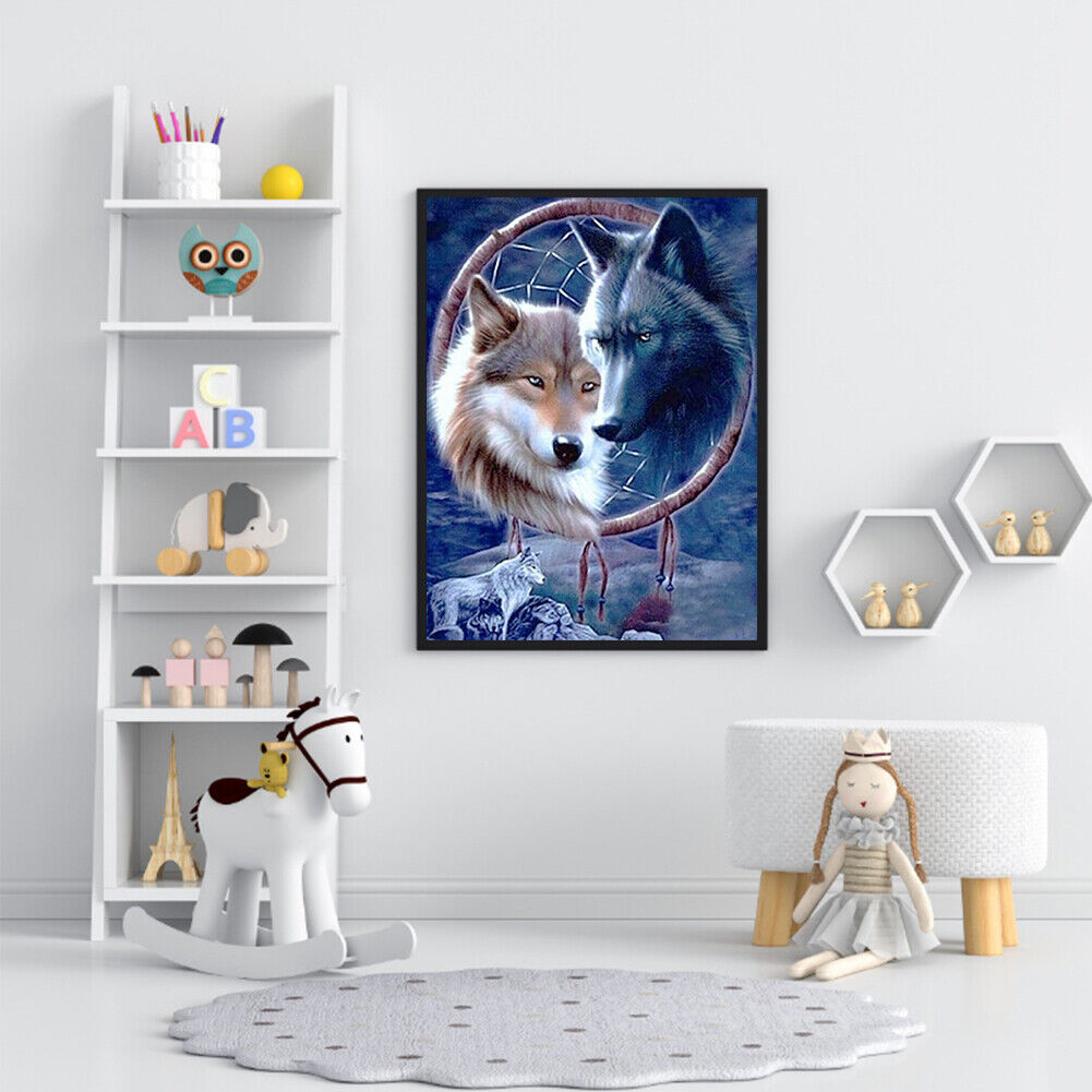 Full Embroidery Wolf Printed Cross Stitch 11CT 3 Strand Cotton Kit for Home