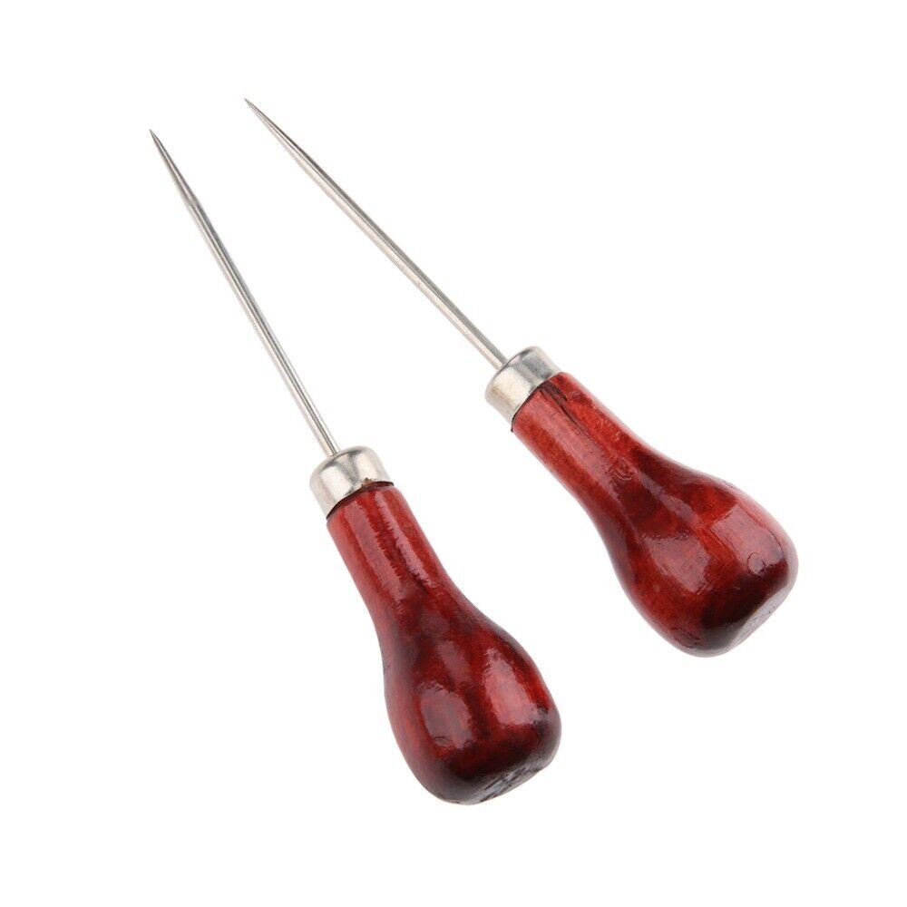 Wooden Metal Single Gourd Sewing Awls Excellent Addition for Leather Workshop
