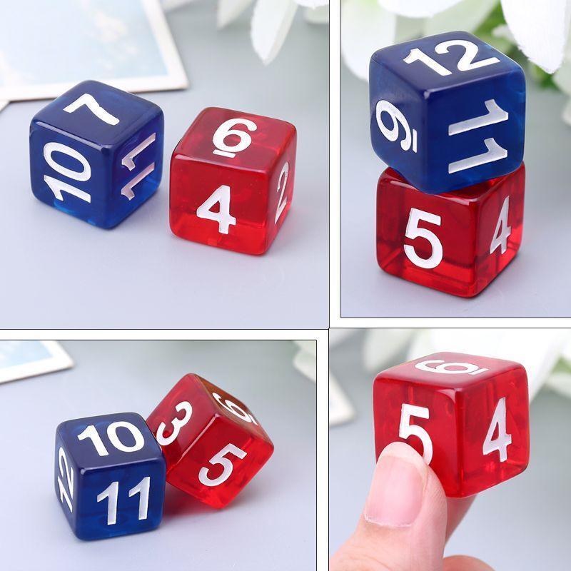 2pcs Six Sided Polyhedral Dice Beads Numbers Square Edged for Club Board Game