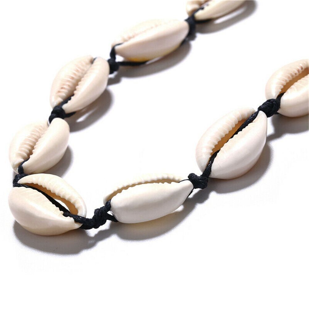 Beach Bohemia Women Choker Boho Natural Cowrie Shell Necklace Braided Handmade