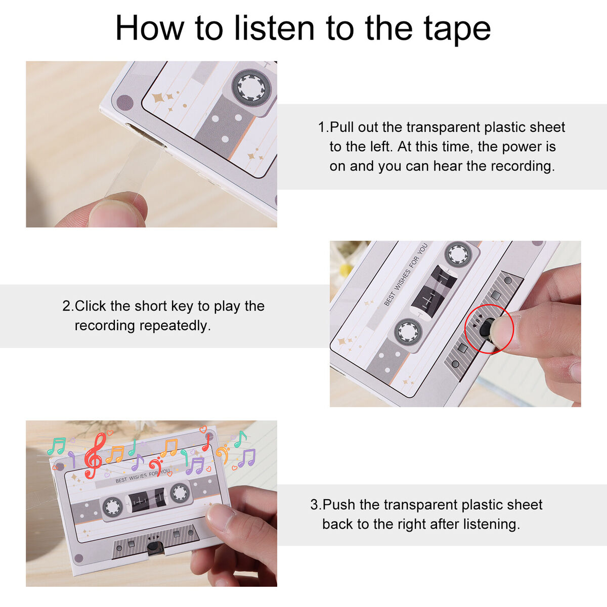 Audio Cards Recordable Greeting Card Personalized DIY Greeting Cassette Tape