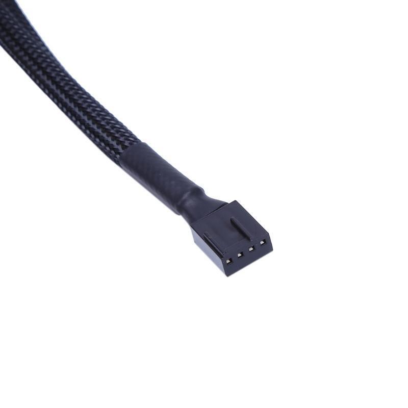 1 To 2 Way Y-Splitter Sleeved 4-Pin PWM Connector Fan Extension Adapter Cable