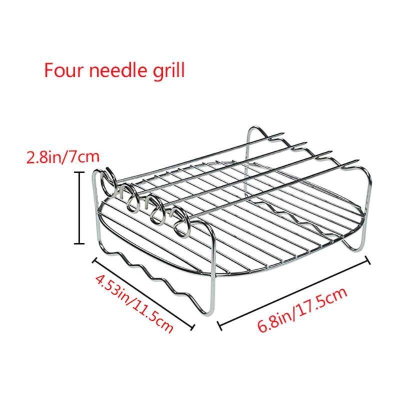 5pcs/set 7 Inch Air Fryer Accessories Baking Pizza Pan Cake Barrel Grill Rack