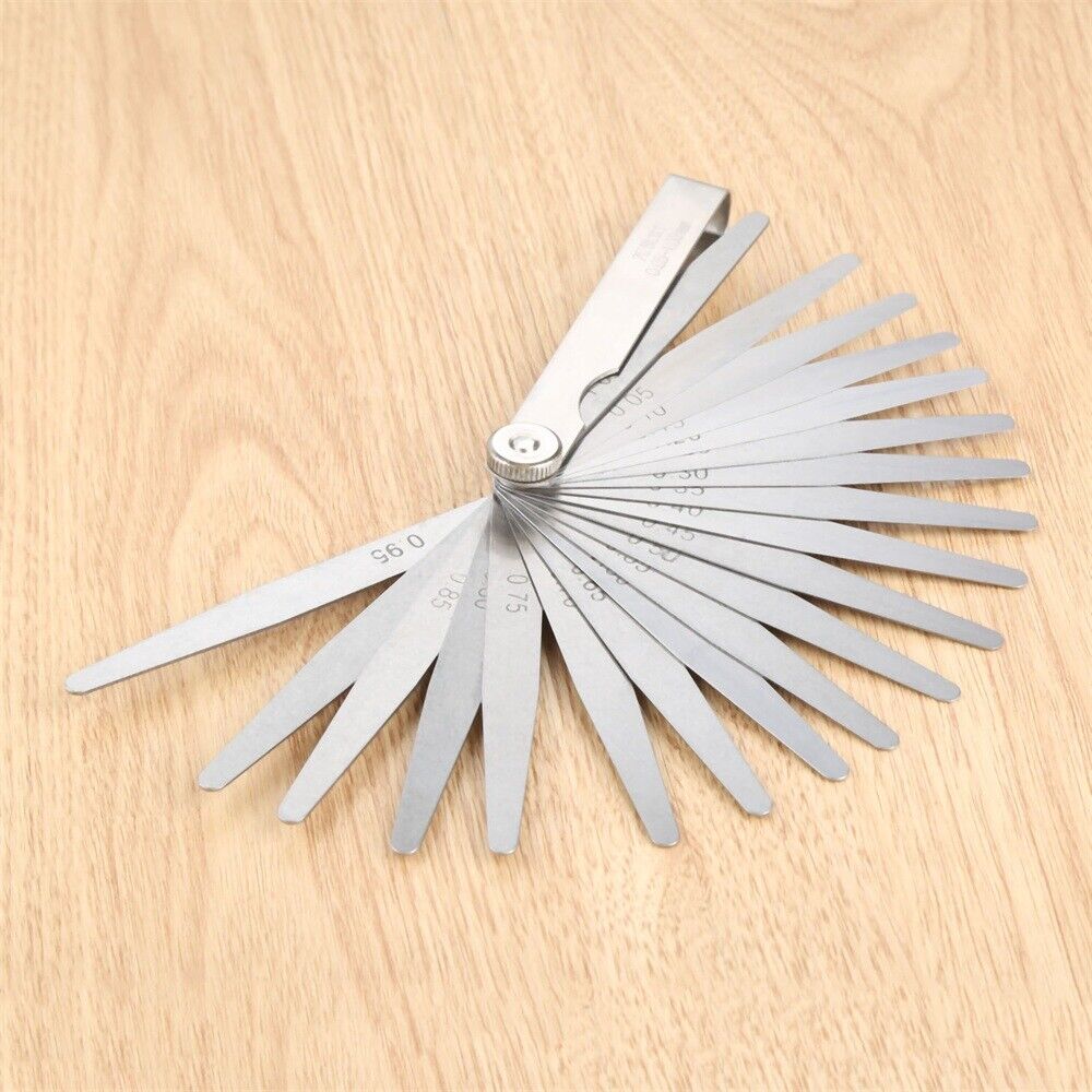 20 Blades Metric 0.05 - 1mm Valve Offset Valve Piston Feeler Gauge Rotary Tool