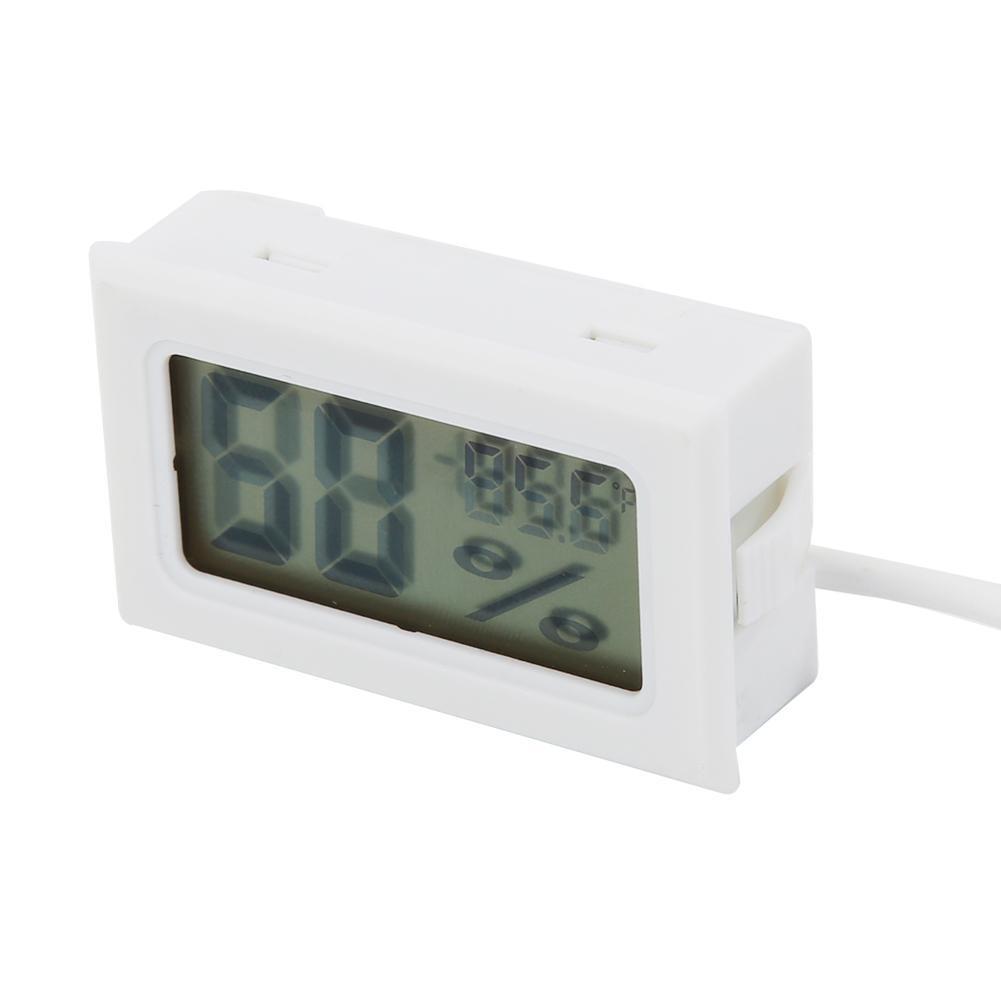 Digital LCD Thermometer Hygrometer Probe Temperature Humidity Gauge (White)