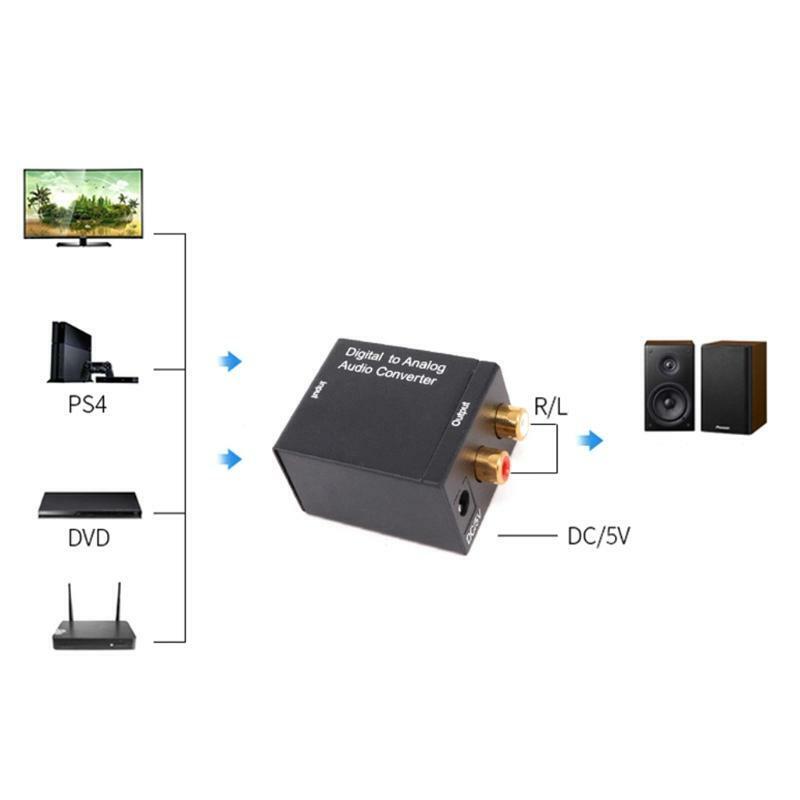 Portable Audio Converter for TV Home Cinema DVD Blu-Ray Player with DC 5V Power