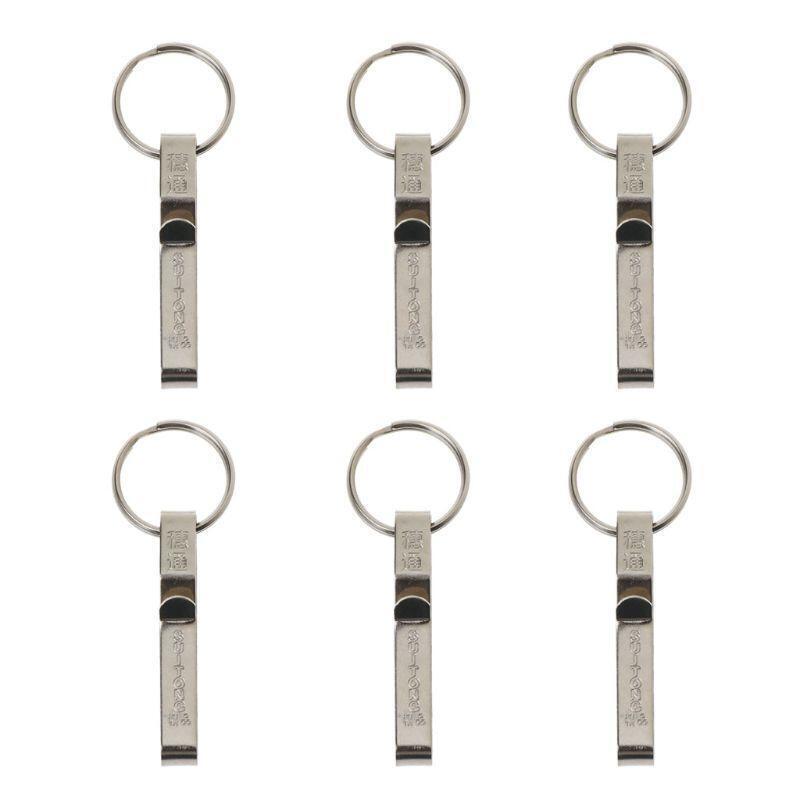 6 Pcs Key Holder Stainless Steel Belt Clip Key Ring Useful Keychain Men Jewelry