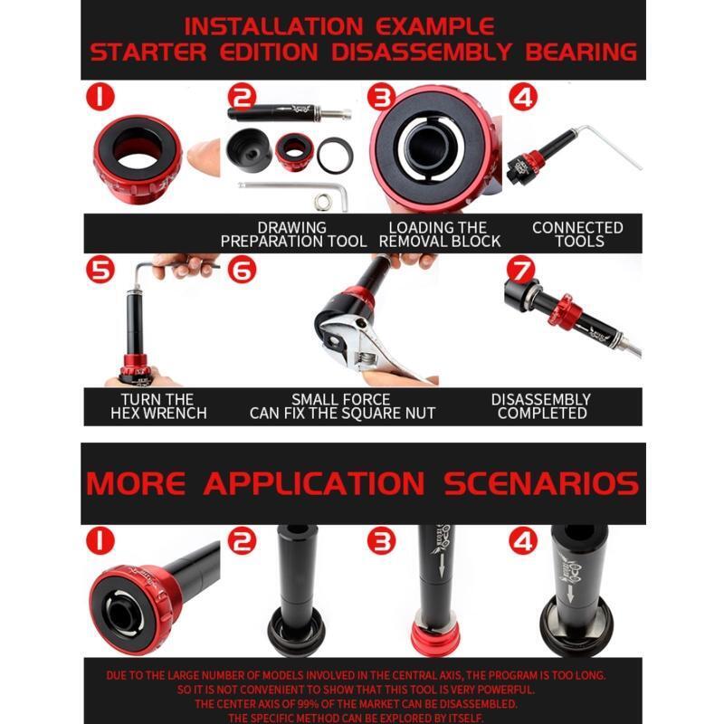 Bicycle Bottom Bracket Install Removal Tool MTB Road Bottom Holder Remover Kit