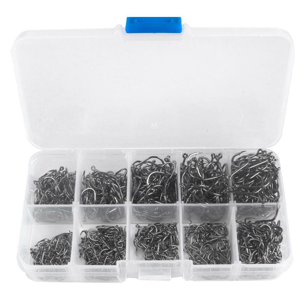 300pcs   Hooks Kit   Lure Tackles Barbed Hooks  three-12#