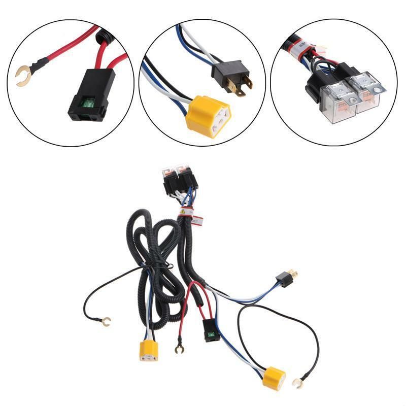 H4 Headlight Fix Dim Light Relay Wiring Harness System 2 Headlamp Light Bulb