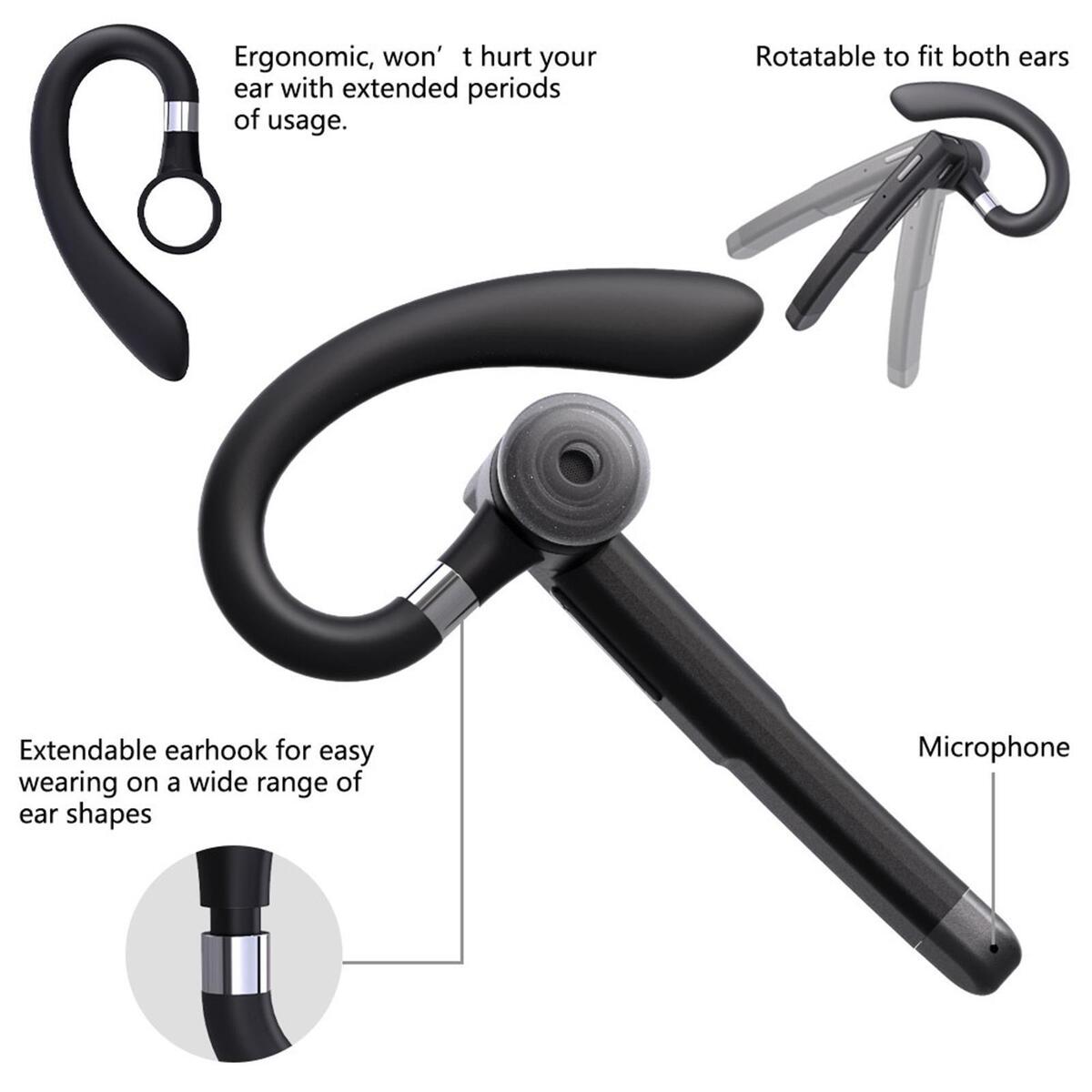 Wireless Headset  Earpiece Business Driving Noise Cancelling Earbud