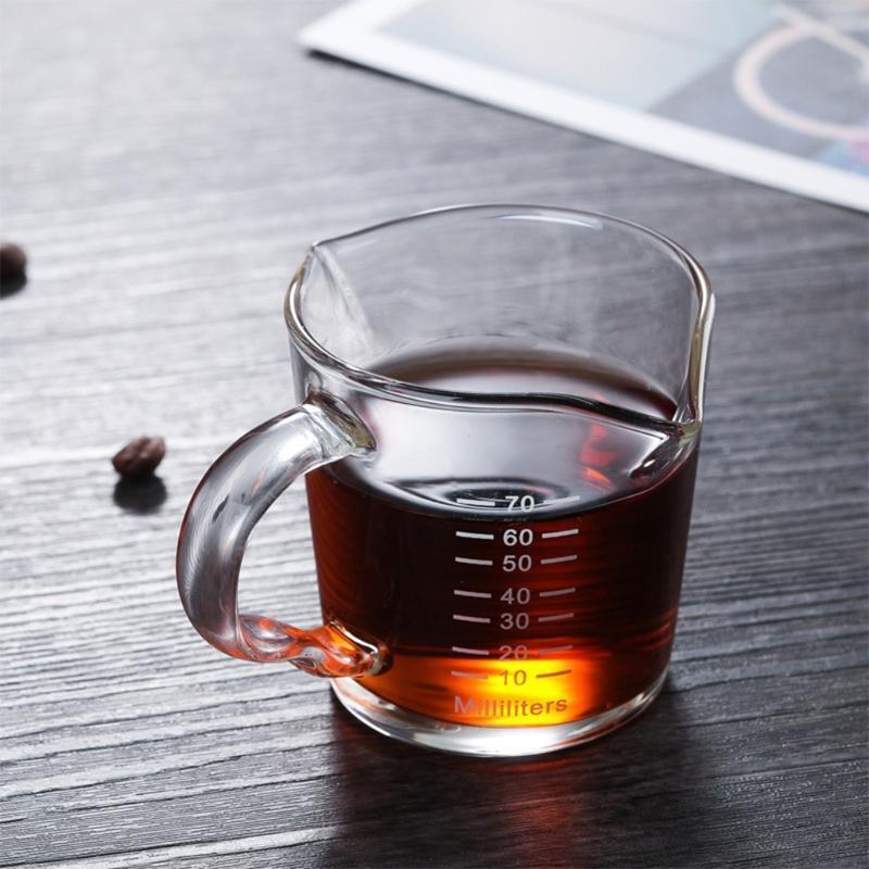 Heat-resistant glass measuring cup jigger for espresso coffee Double-mouthed oun