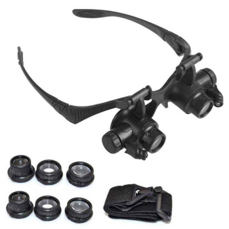 Bracket Headband Magnifying Glass With 2 LED Lights And 6 Interchangeable Lens