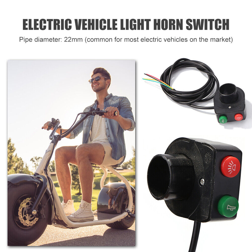 E-Bike Headlight Taillight Horn Switch 2 in 1 Electric Bicycle Accessories