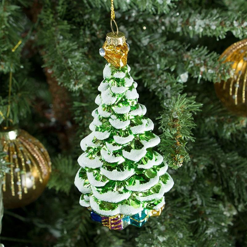 Realistic Glass Tree Christmas Hanging Ornament for Holiday & Party Decoration