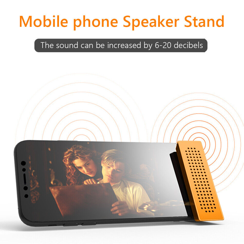 Mobile Phone Sound Amplifier Speaker Stand Phone Holder Support (Orange)