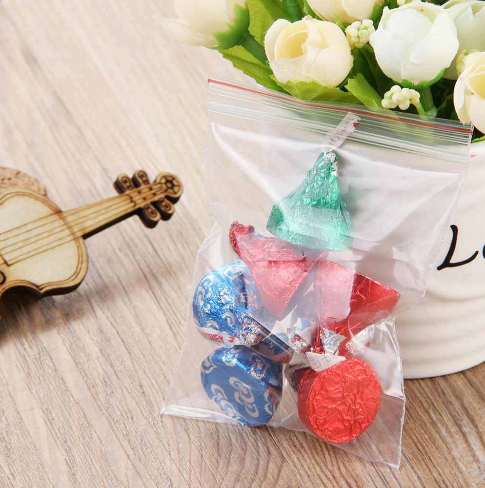 100 PCS 4 x 6cm Plastic Clear Zip Zipper Reclosable Storage Bags zhanb